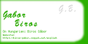 gabor biros business card