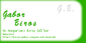 gabor biros business card